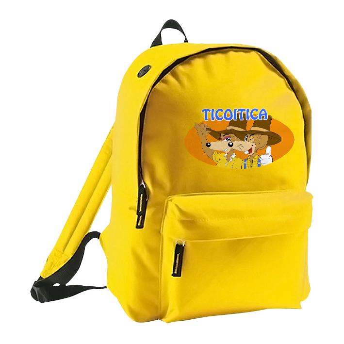 Mochila poliéster con los personajes de tico y tica